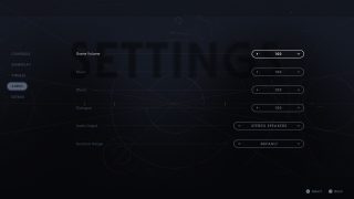 This is a picture of the Audio settings menu.