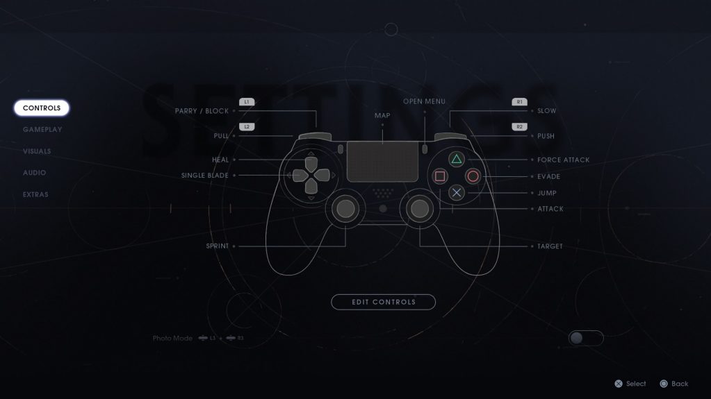 Jedi Fallen Order Controller Settings For PS4 - An Official EA Site