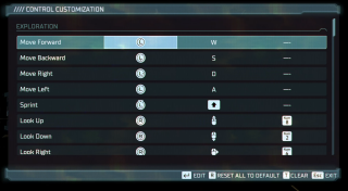 This image shows the Combat Control Customization settings listed below.