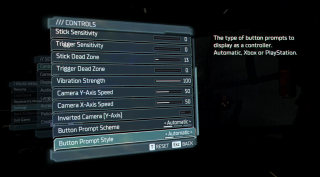 This image shows the Controls settings listed below.