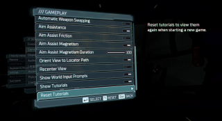 This image shows the Gameplay settings below.
