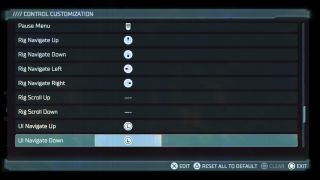 This image shows the Menus Control Customization settings listed below.