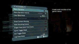 This picture shows the Visual Accessibility settings listed below.