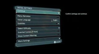 This image shows the Initial Settings listed below.