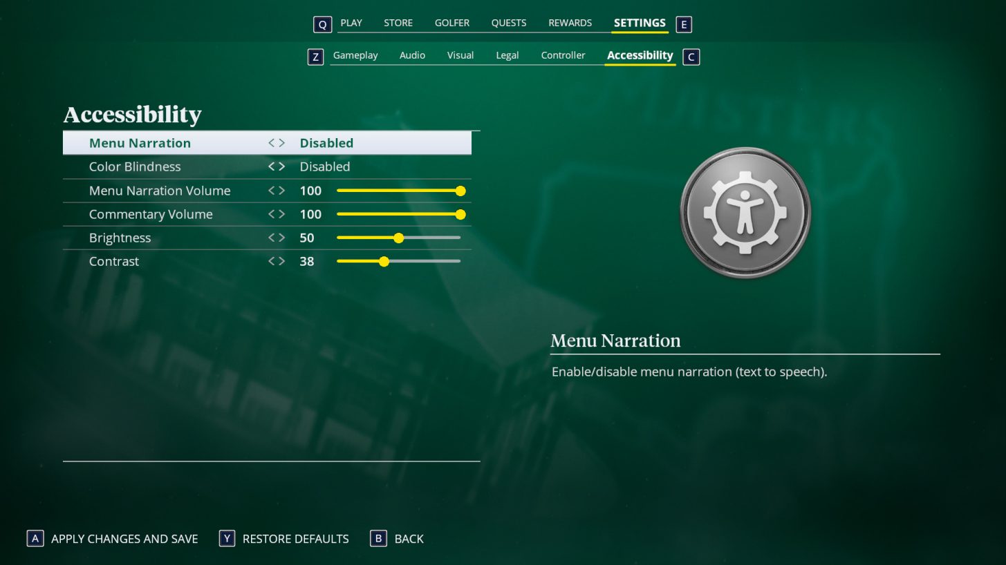 EA Sports PGA Tour Accessibility Settings For PC - An Official EA Site