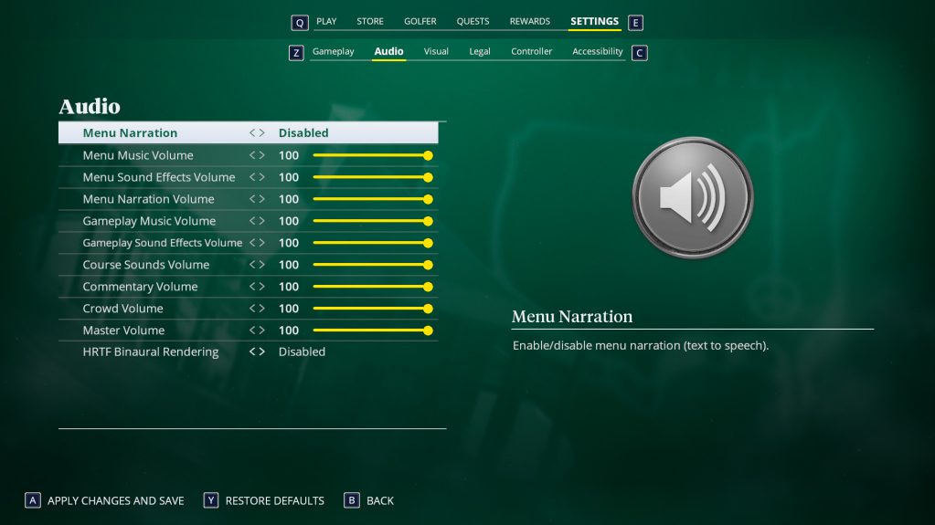 EA Sports PGA Tour Audio Settings For PC - An Official EA Site