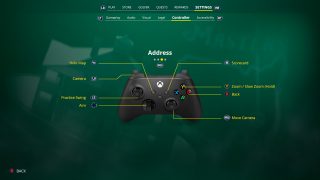 This image shows the controller button layout for the Address preset.