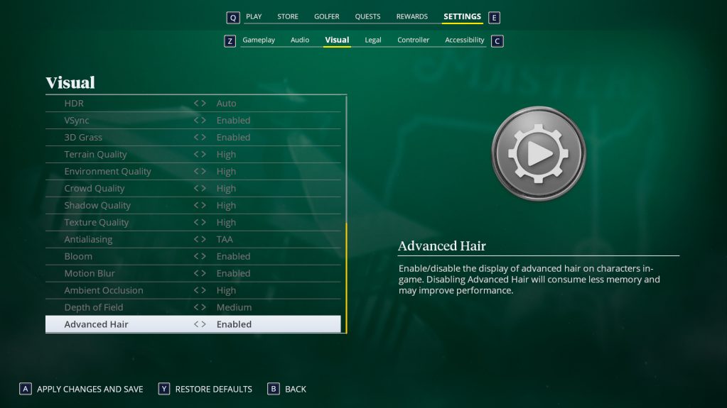 EA Sports PGA Tour Visual Settings For PC An Official EA Site