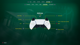 This image shows the controller button layout for the Address preset.