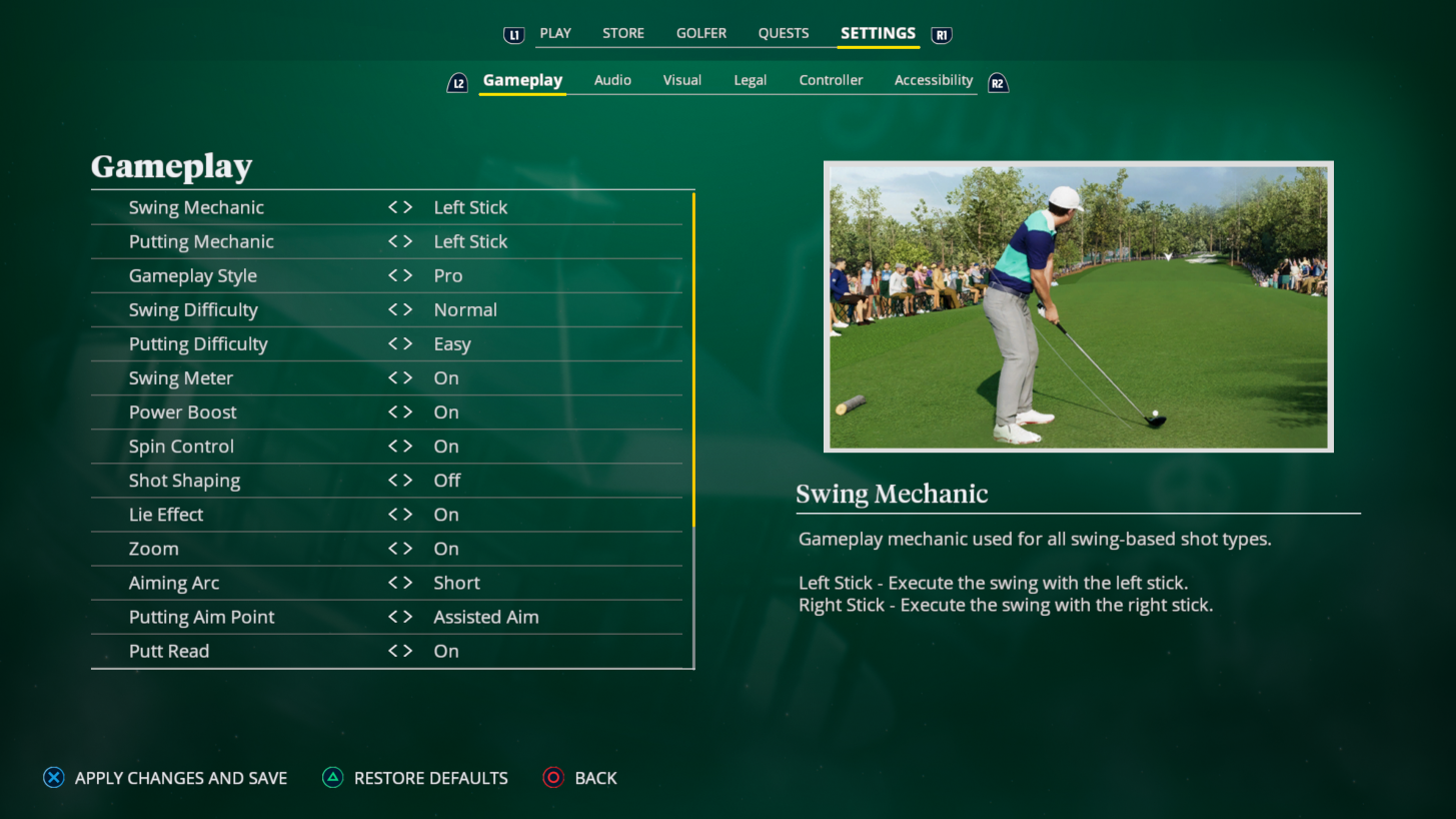 pga tour gameplay styles