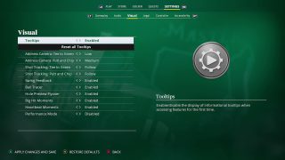 This image shows the Visual settings listed below.
