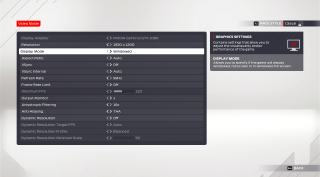 This image shows the video mode settings listed below.