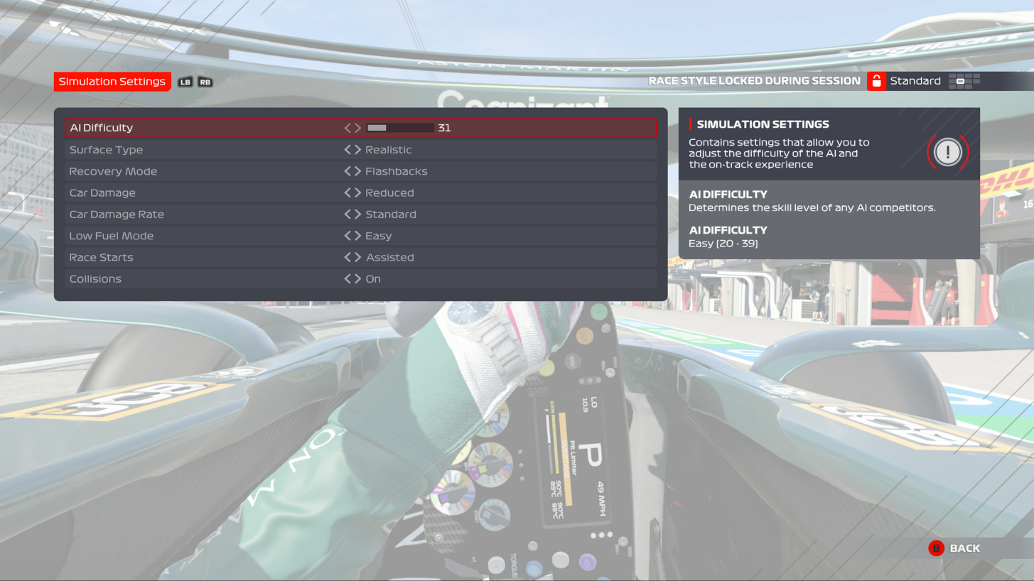 F1® 2021 Simulation Settings For Xbox One An Official Ea Site