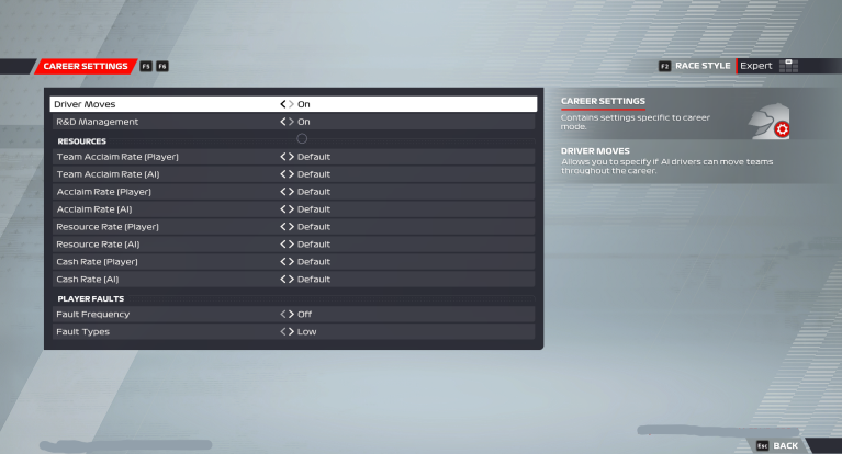 F1® 22 Career Settings For PC - An Official EA Site