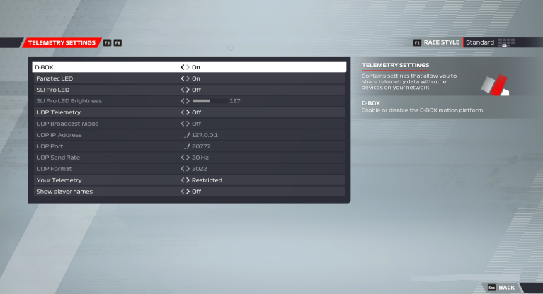 F1® 22 Telemetry Settings For PC - An Official EA Site