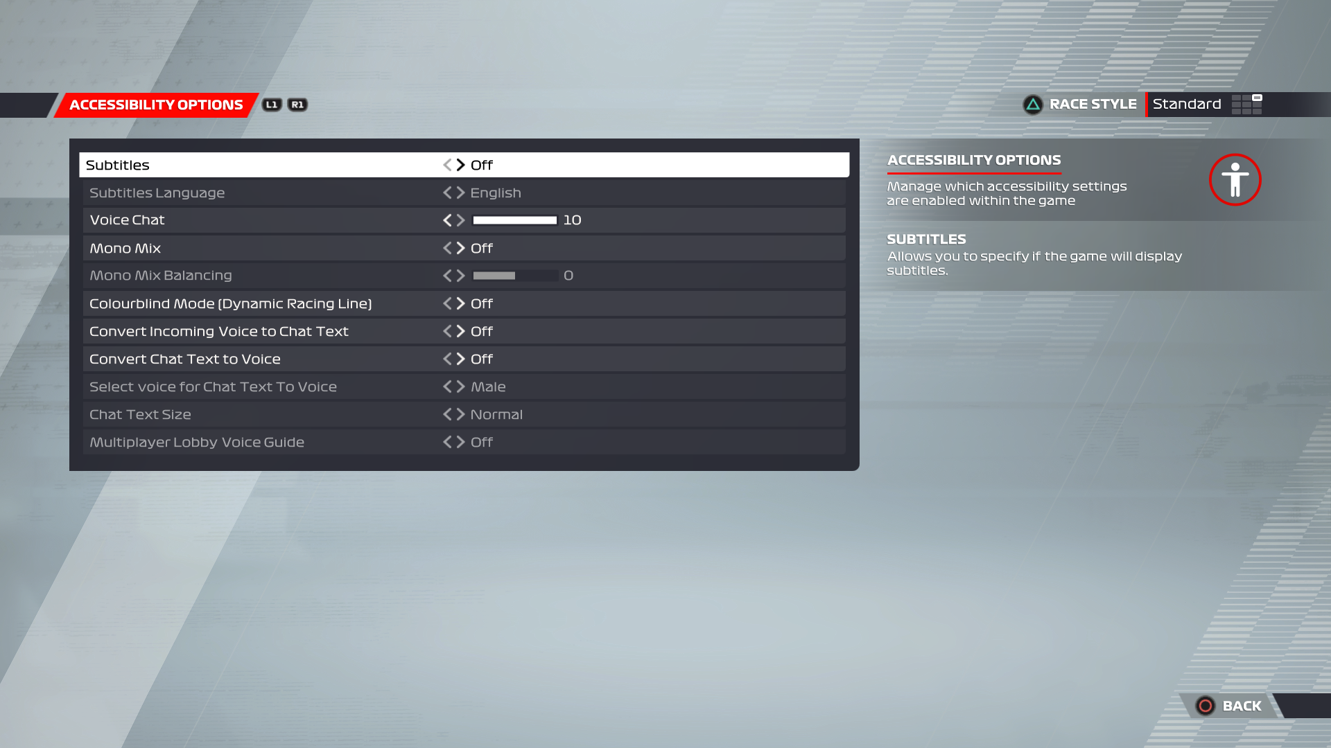 F1® 22 Accessibility Options For PS4 - An Official EA Site