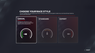 This image shows the “Choose Your Race Style” menu. 