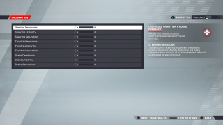 This image shows all of the Calibration menu settings below.