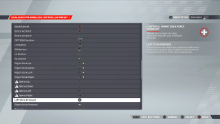 This image shows the Wireless Controller Preset menu options below.