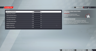 This image shows all of the Calibration menu settings below.