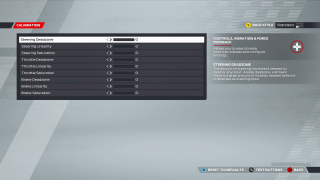 This image shows all of the Calibration menu settings below.