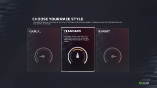 This image shows the “Choose Your Race Style” menu. 