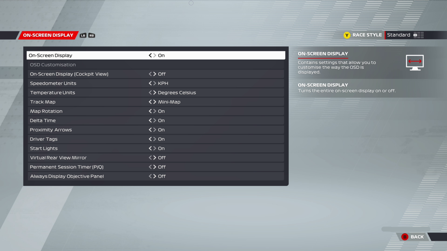 F1® 22 On Screen Display For Xbox Series X - An Official EA Site