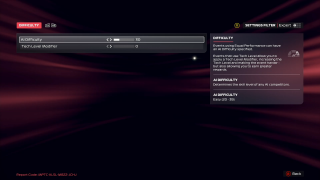Screenshot from F1 25 Difficulty settings featuring AI Difficulty option