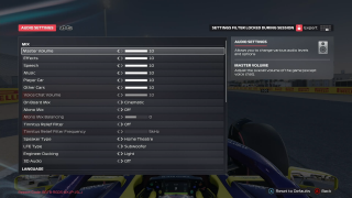 Screenshot from F1 25 Audio Settings menu featuring Volume Mix options