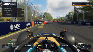 Screenshot from F1 25 showing dynamic racing line switched on in 3D mode
