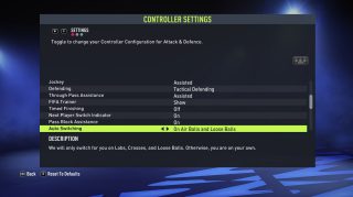 This picture shows the controller settings listed below.