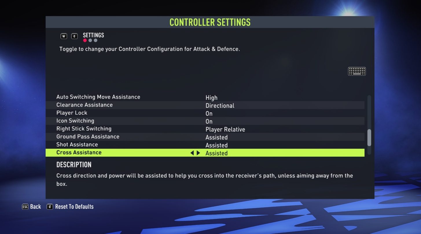 FIFA 22 Customise Controls Settings For PC An Official EA Site