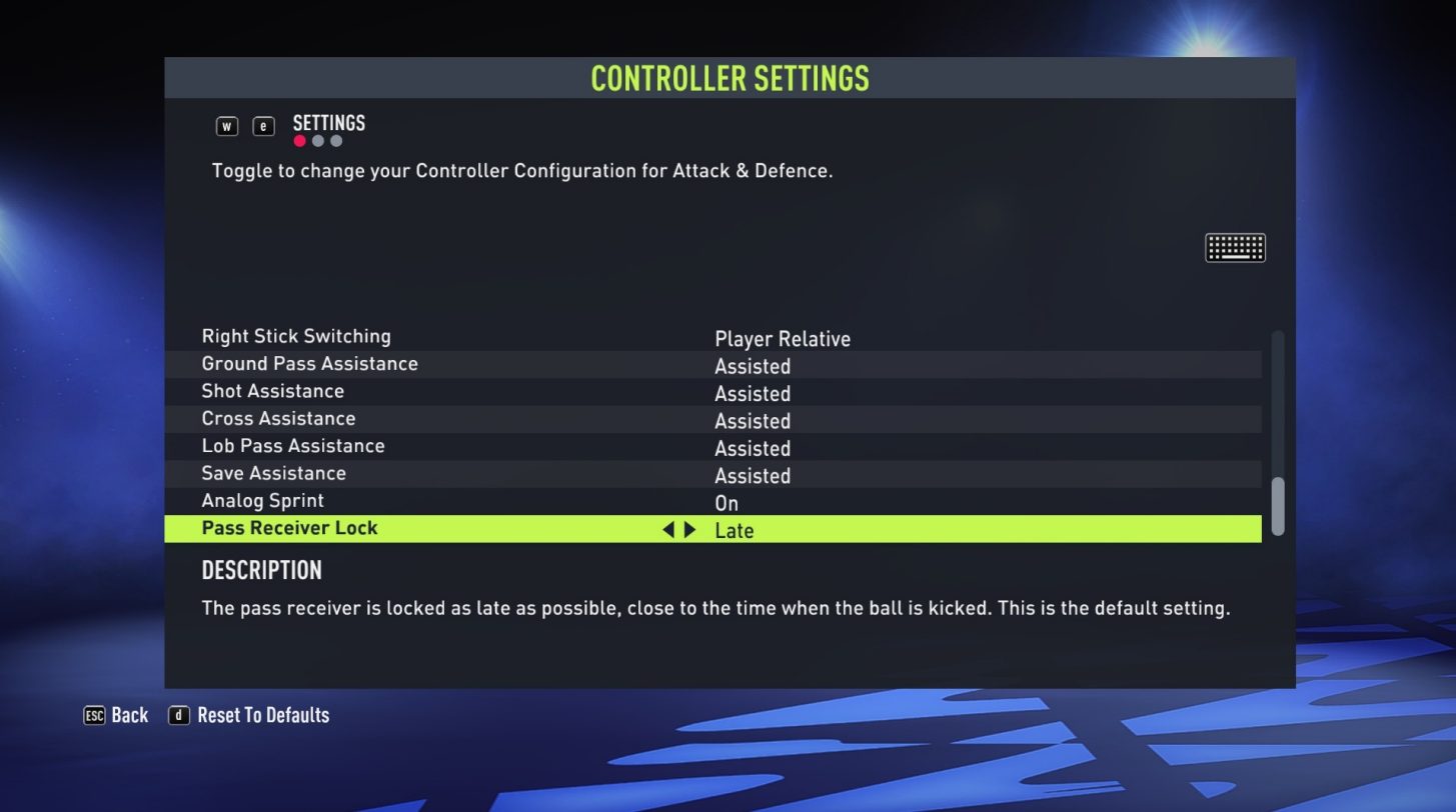 FIFA 22 Customise Controls Settings For PC - An Official EA Site