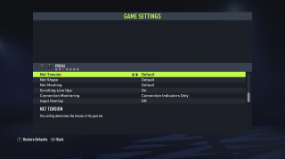 The picture shows the Visual Game Settings listed below.