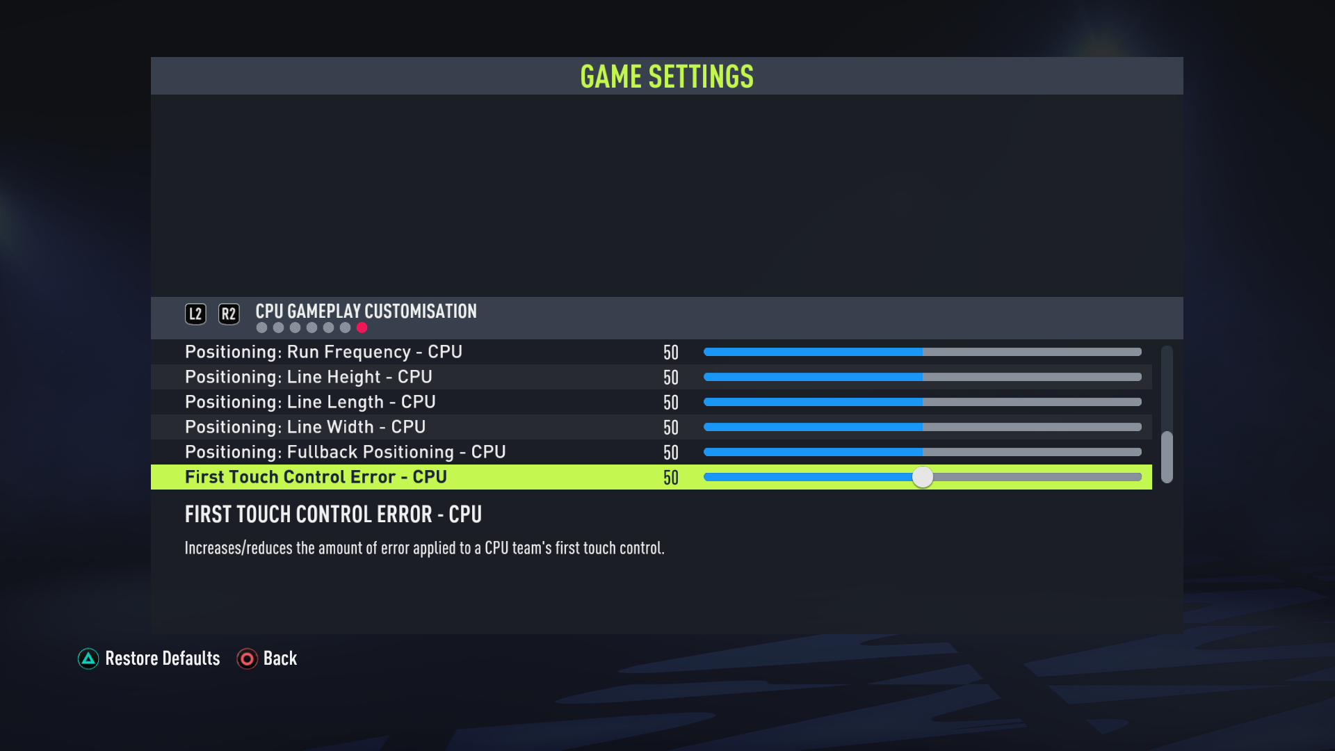 Гейм луп 32 бит. Гейм сеттинг. game settings. fifa 22 camera settings.