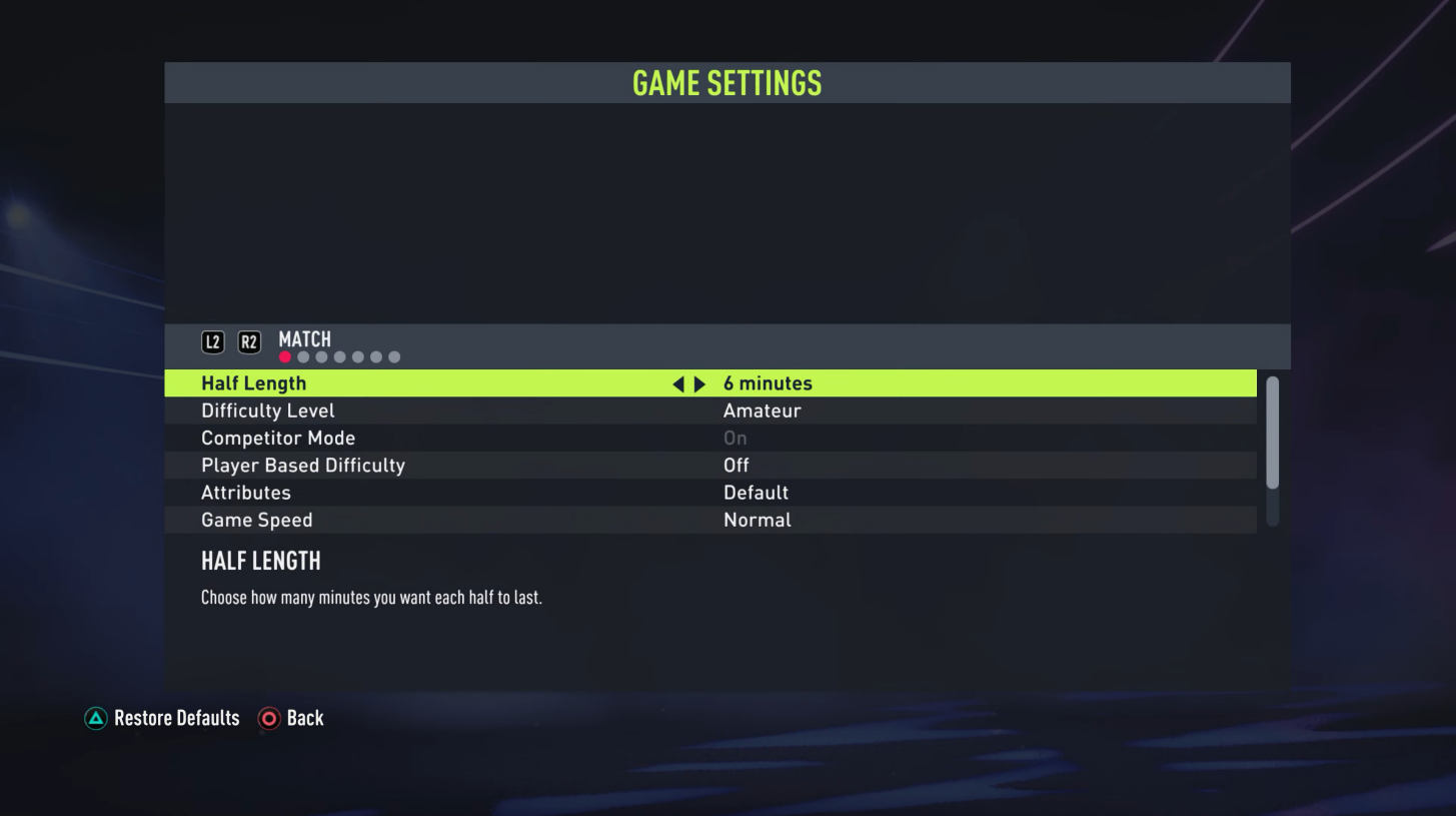 FIFA 22 Game Settings For PS4 An Official EA Site