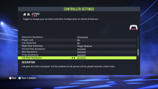 This picture shows the controller settings listed below.