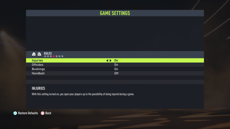 FIFA 22 Game Settings For PS5 - An Official EA Site