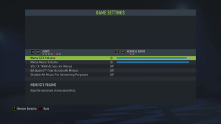 The picture shows the game settings for General Audio listed below.
