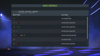This image shows the basic Set Pieces: Free Kicks - Advanced controls below.