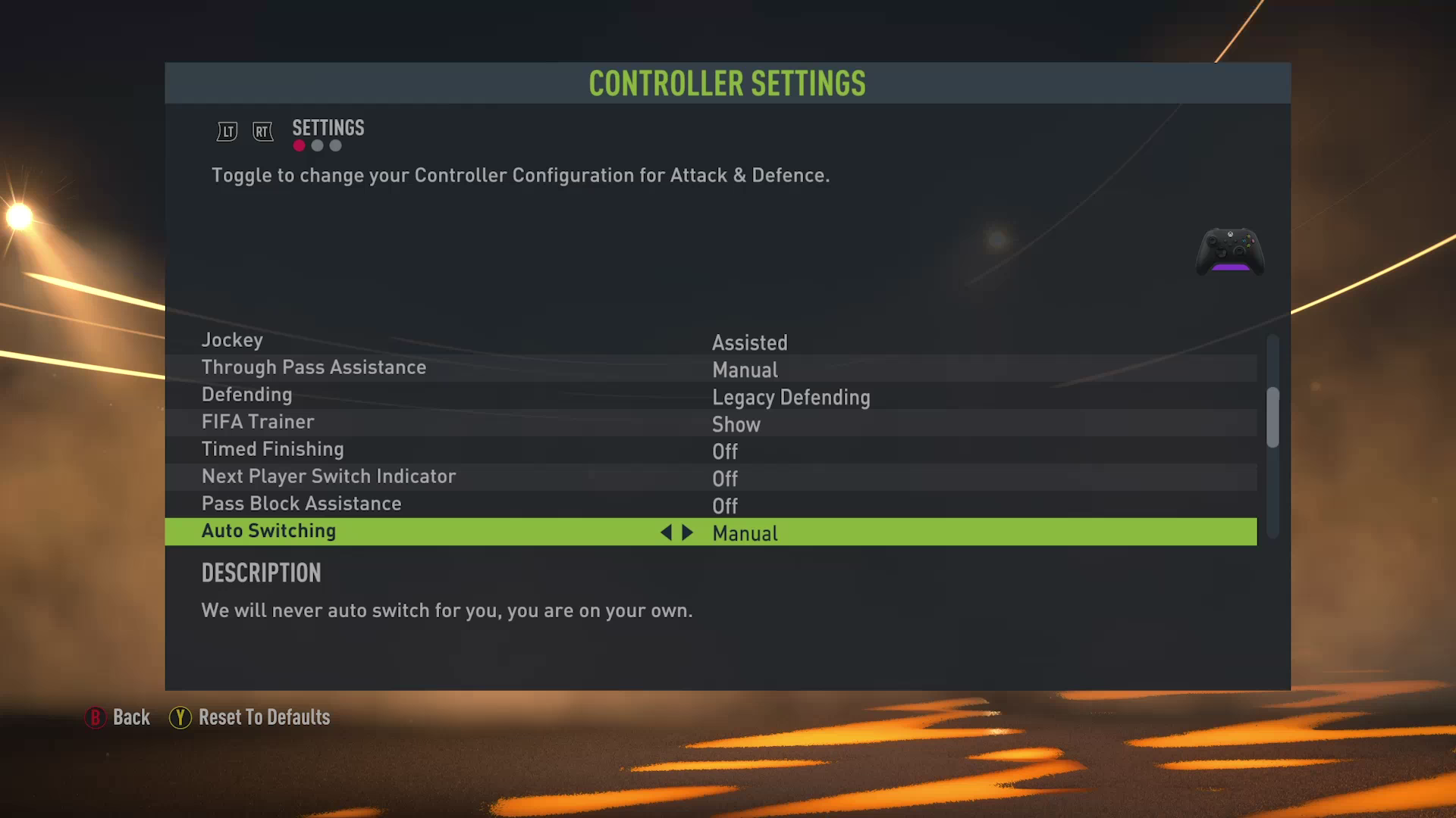 FIFA 22 Customise Controls Settings For Xbox Series X - An Official EA Site