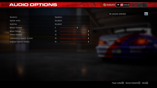 This image shows the Audio settings menu. 