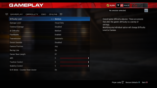 This image shows the Gameplay settings menu.