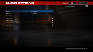 This image shows the Audio Options menu and the settings listed below.