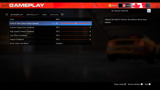 This image shows the Gameplay settings menu and the settings listed below.