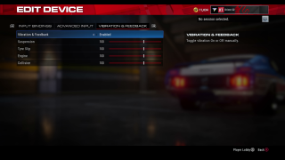 This image shows the Vibration and Feedback menu in the Edit Device menu for PC.