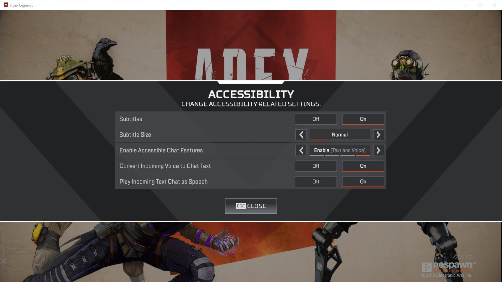 Apex Legends Accessibility Resources For PC - An Official EA Site