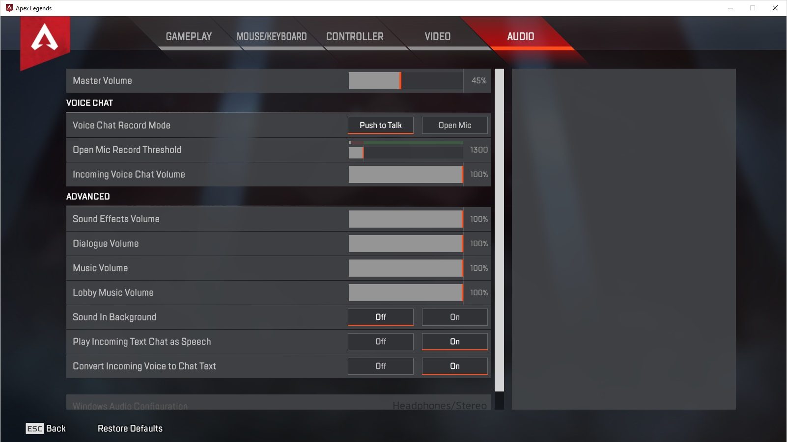 Apex Legends Accessibility Resources For PC An Official EA Site