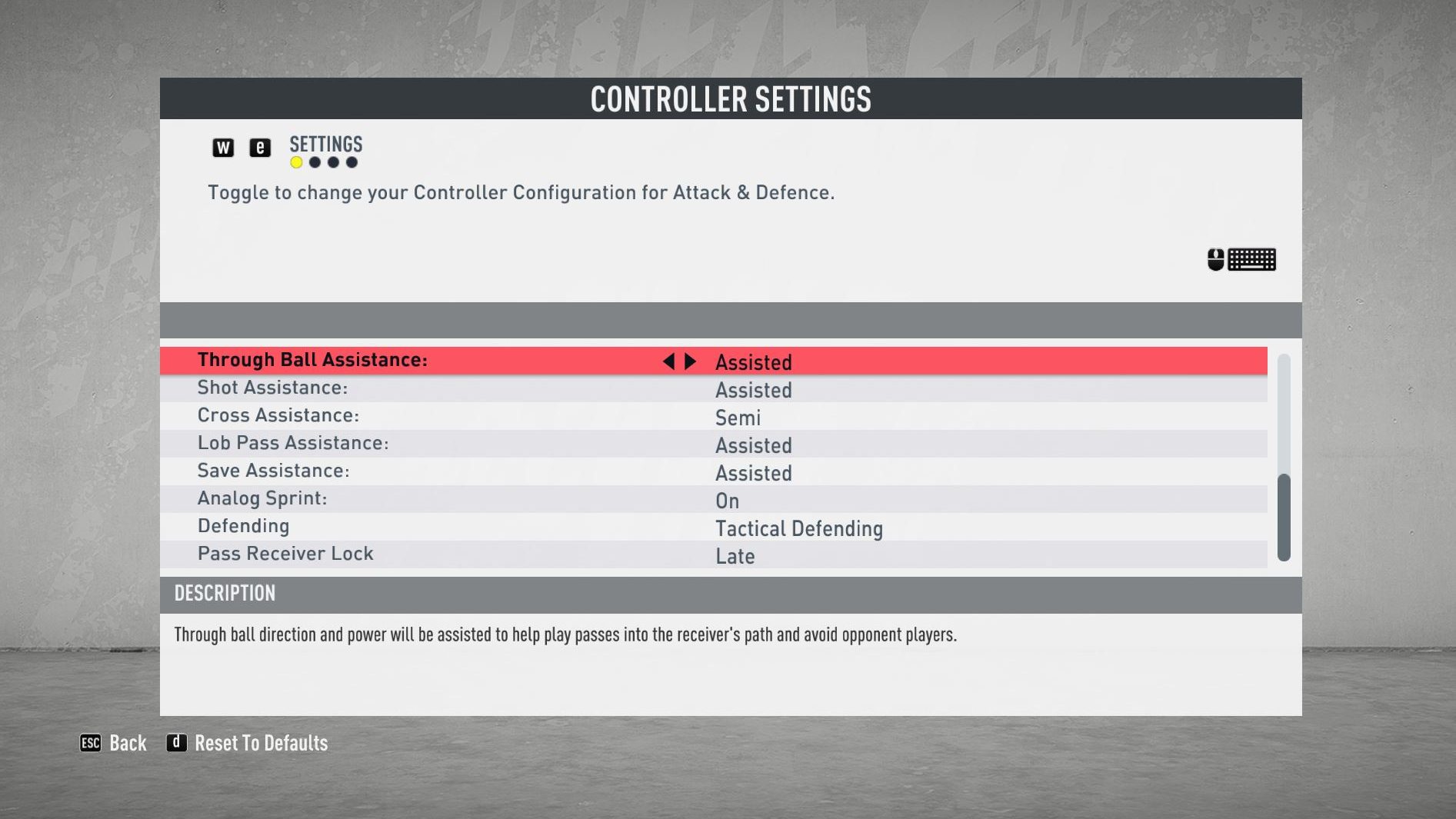Settings list. FIFA 19 на клавиатуре. FIFA Gamepad Configurator.
