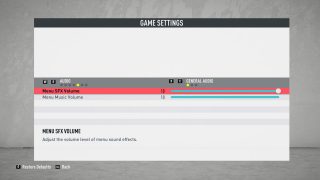 The picture shows the game settings for General Audio listed below. 